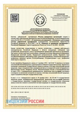 Приложение к сертификату для ИП Шахты Сертификат СТО 03.080.02033720.1-2020